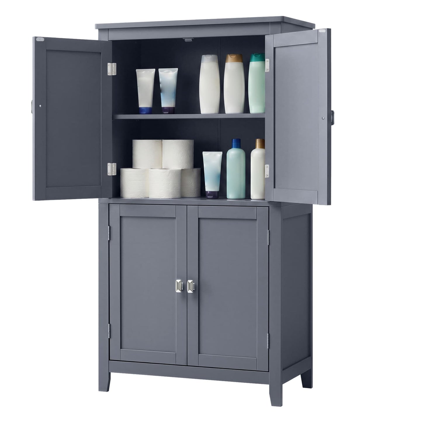 Freestanding storage cabinet with adjustable shelves for bathroom - image 34