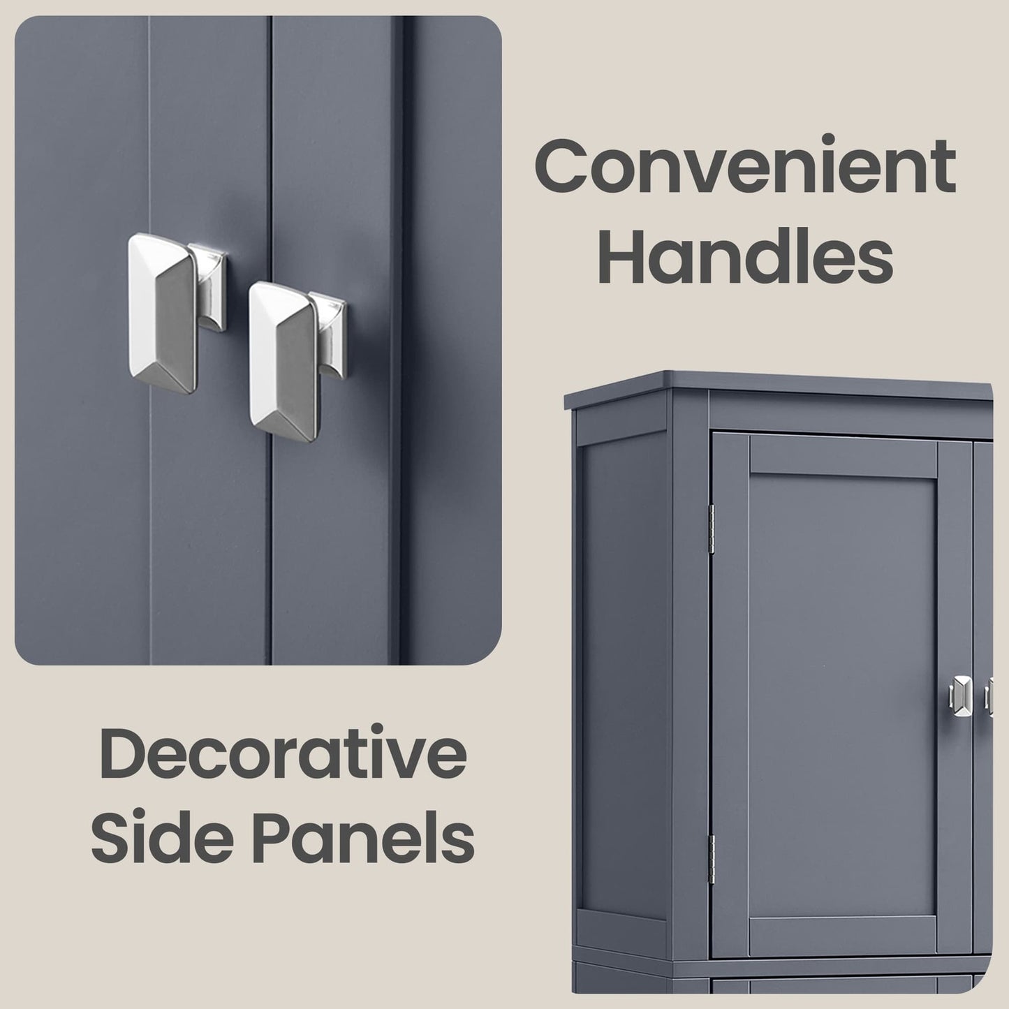 Freestanding storage cabinet with adjustable shelves for bathroom - image 40