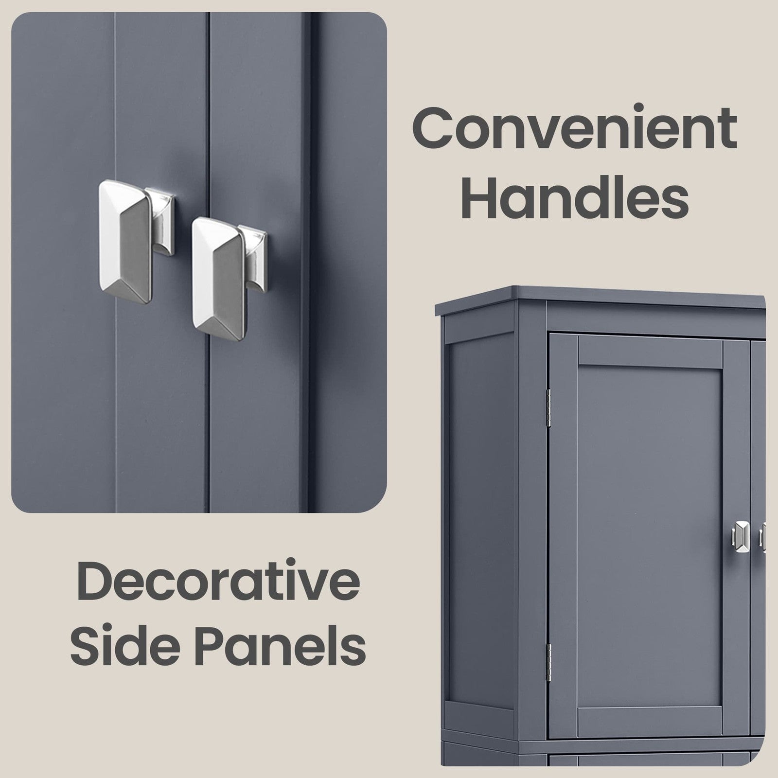 Freestanding storage cabinet with adjustable shelves for bathroom - image 40