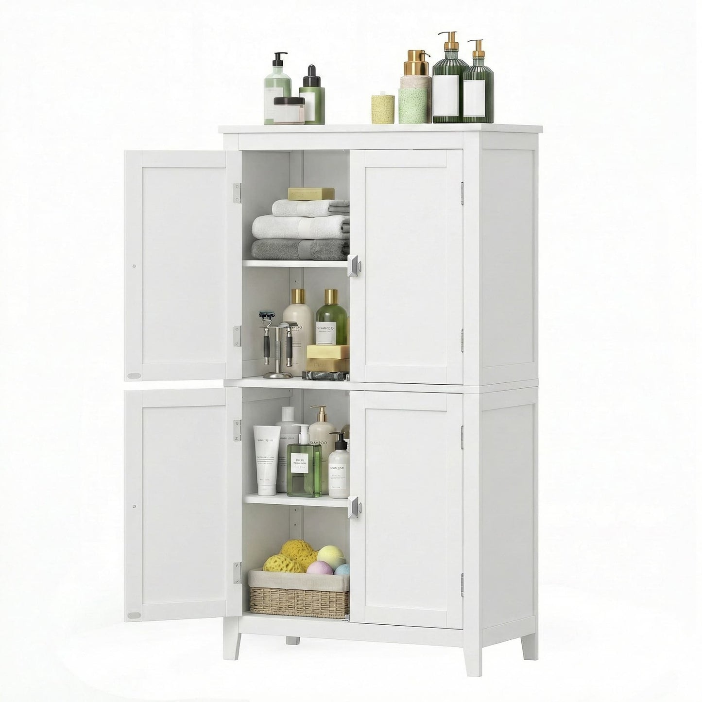 Freestanding storage cabinet with adjustable shelves for bathroom - image 18