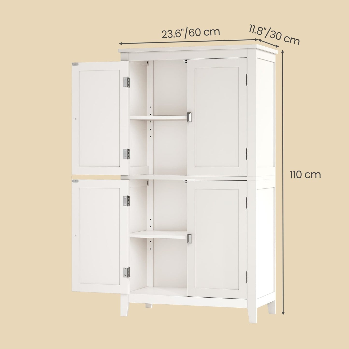 Freestanding storage cabinet with adjustable shelves for bathroom - image 19