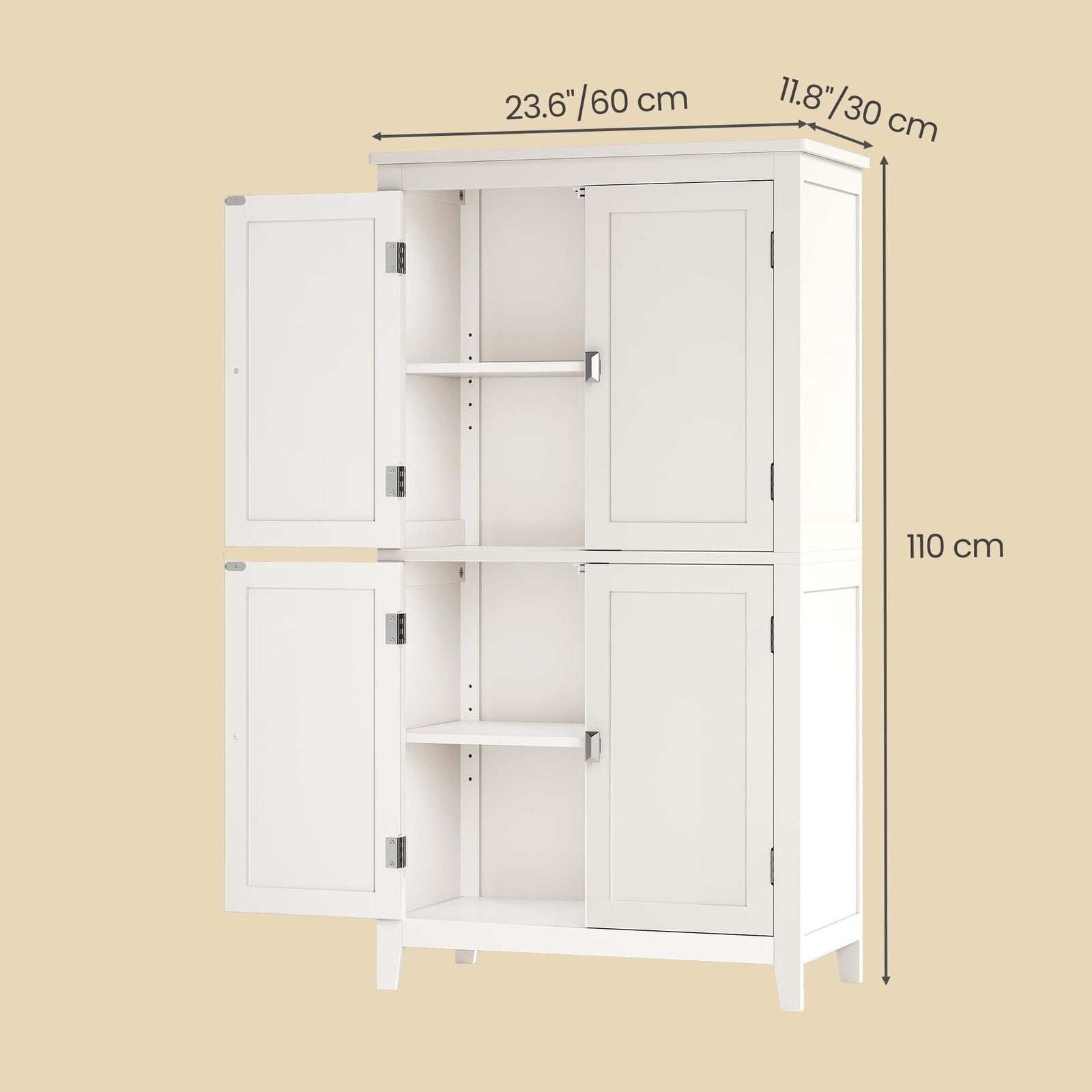 Freestanding storage cabinet with adjustable shelves for bathroom - image 19