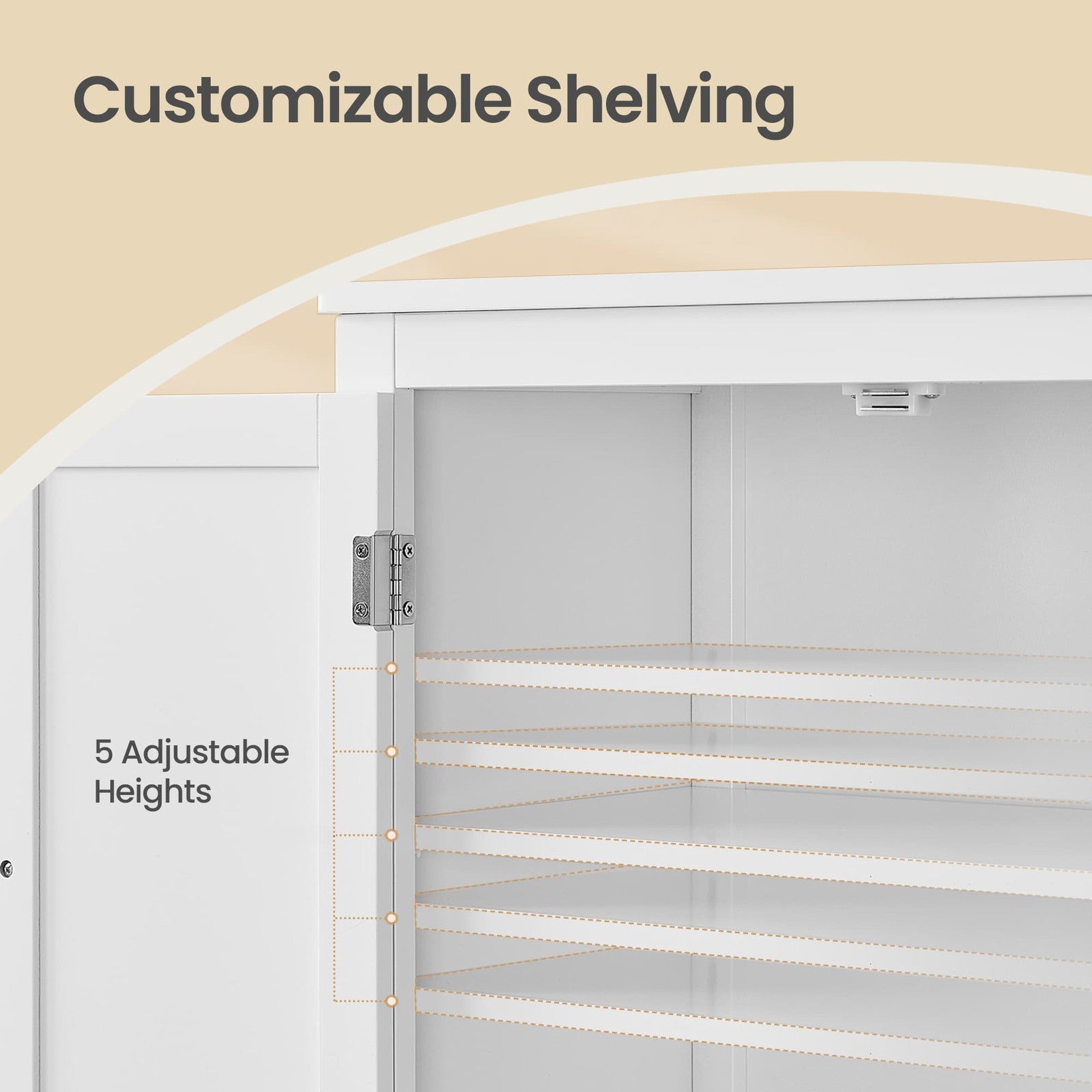 Freestanding storage cabinet with adjustable shelves for bathroom - image 22