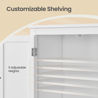 Freestanding storage cabinet with adjustable shelves for bathroom - image 22