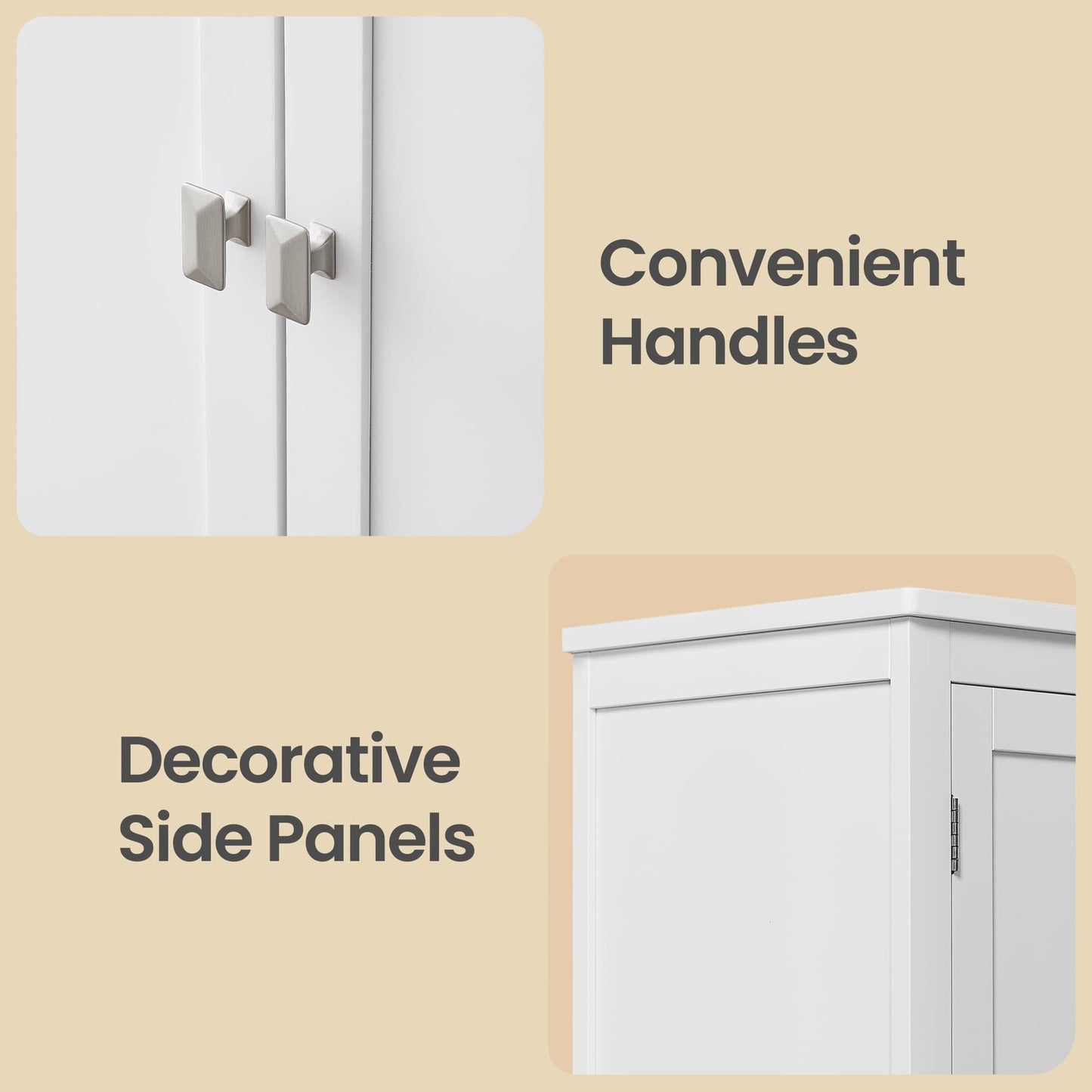 Freestanding storage cabinet with adjustable shelves for bathroom - image 23
