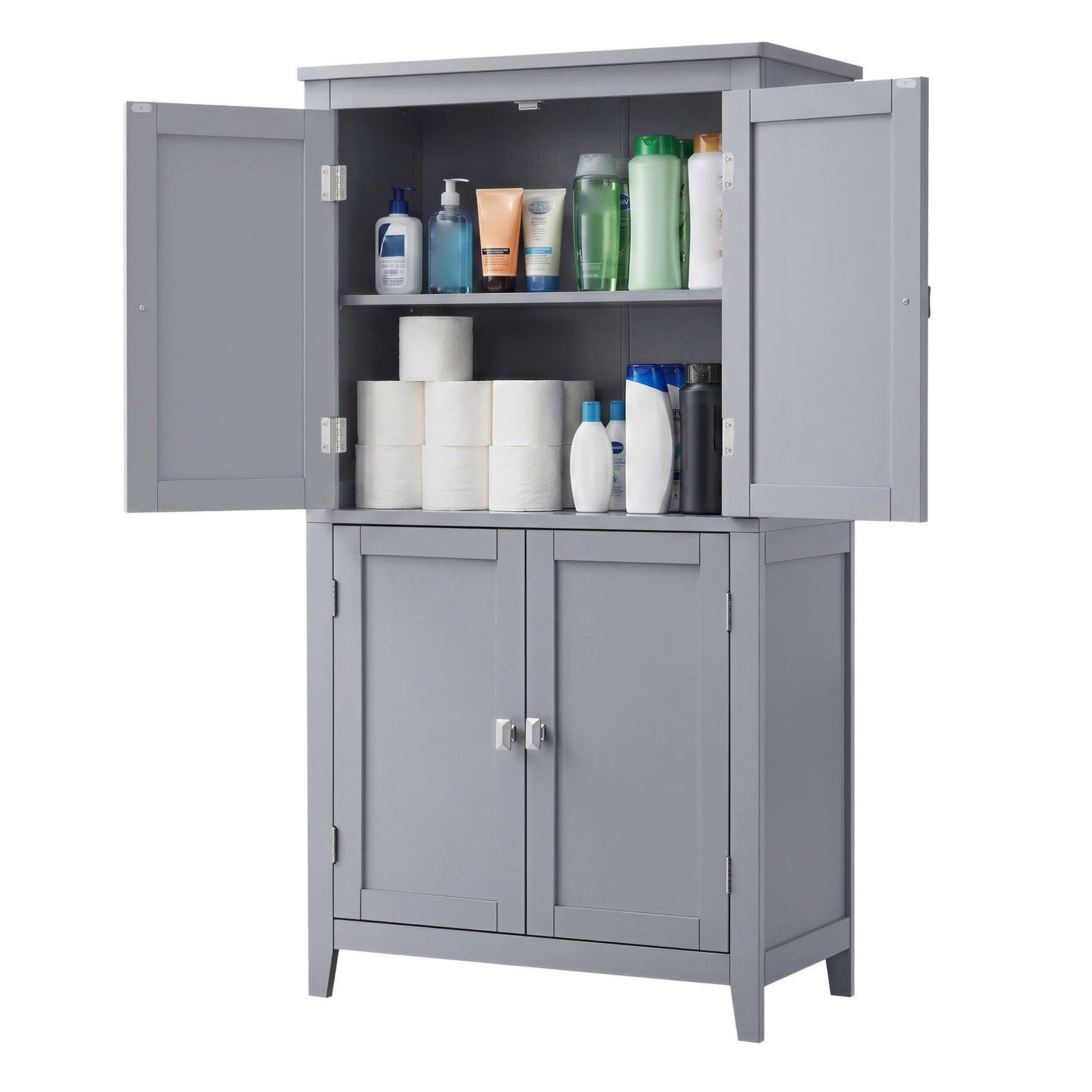 Freestanding storage cabinet with adjustable shelves for bathroom - image 10