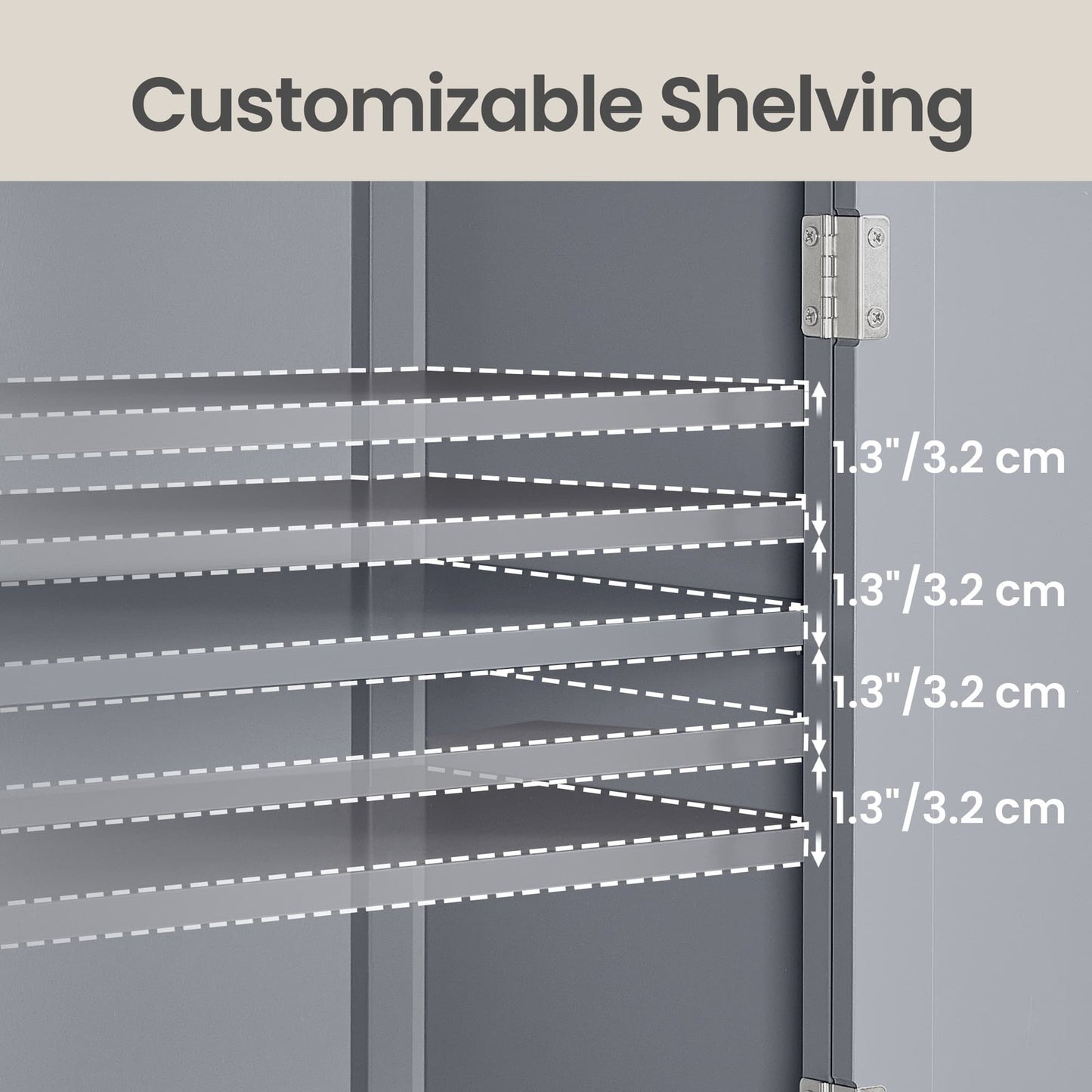 Freestanding storage cabinet with adjustable shelves for bathroom - image 15