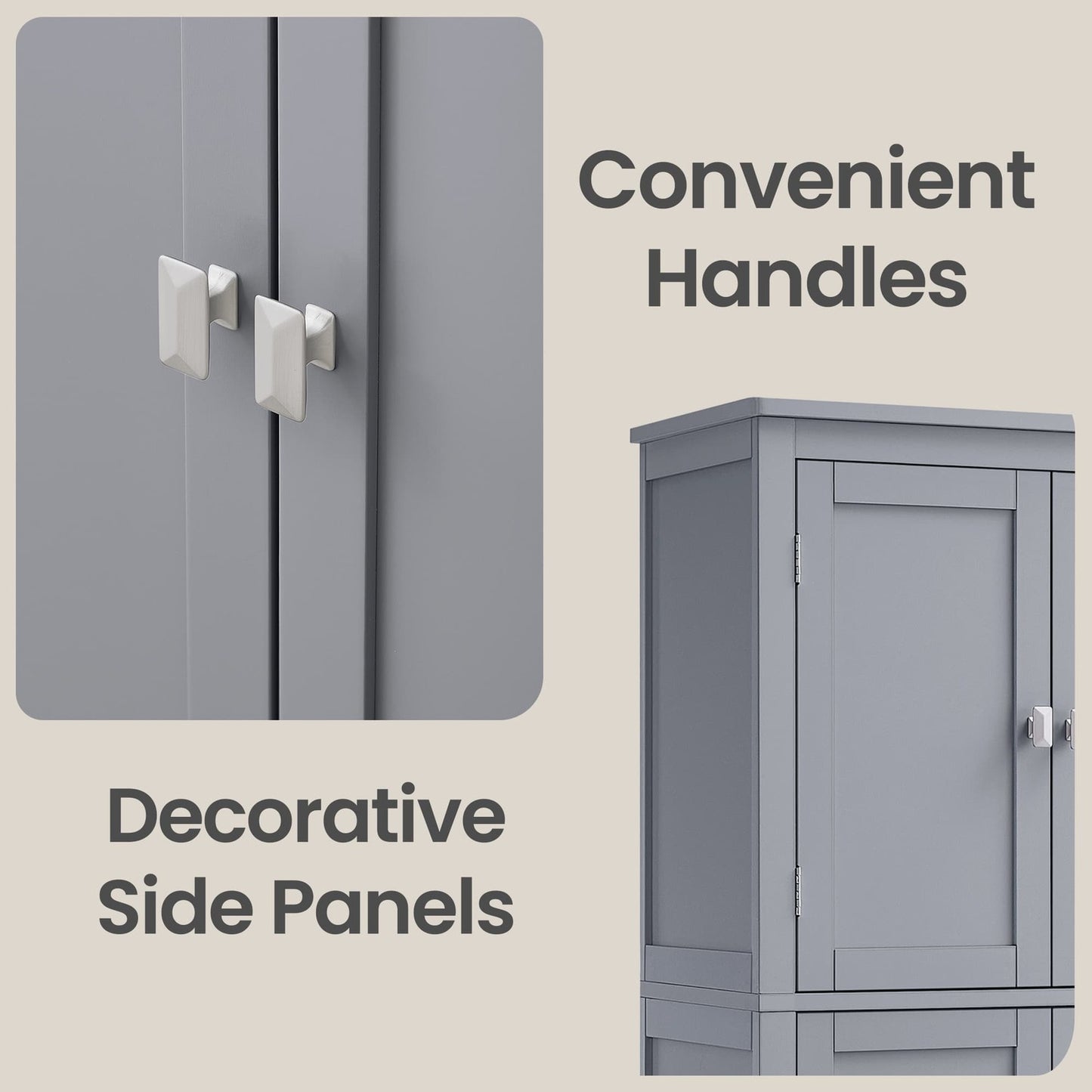 Freestanding storage cabinet with adjustable shelves for bathroom - image 16