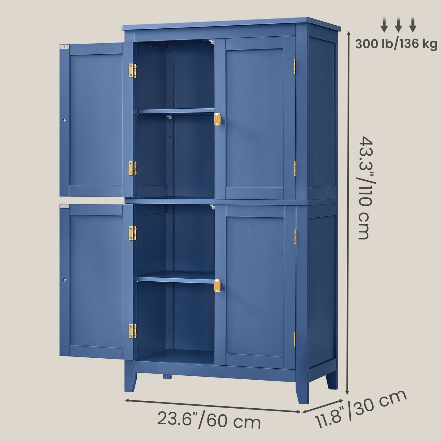 Freestanding storage cabinet with adjustable shelves for bathroom - image 3