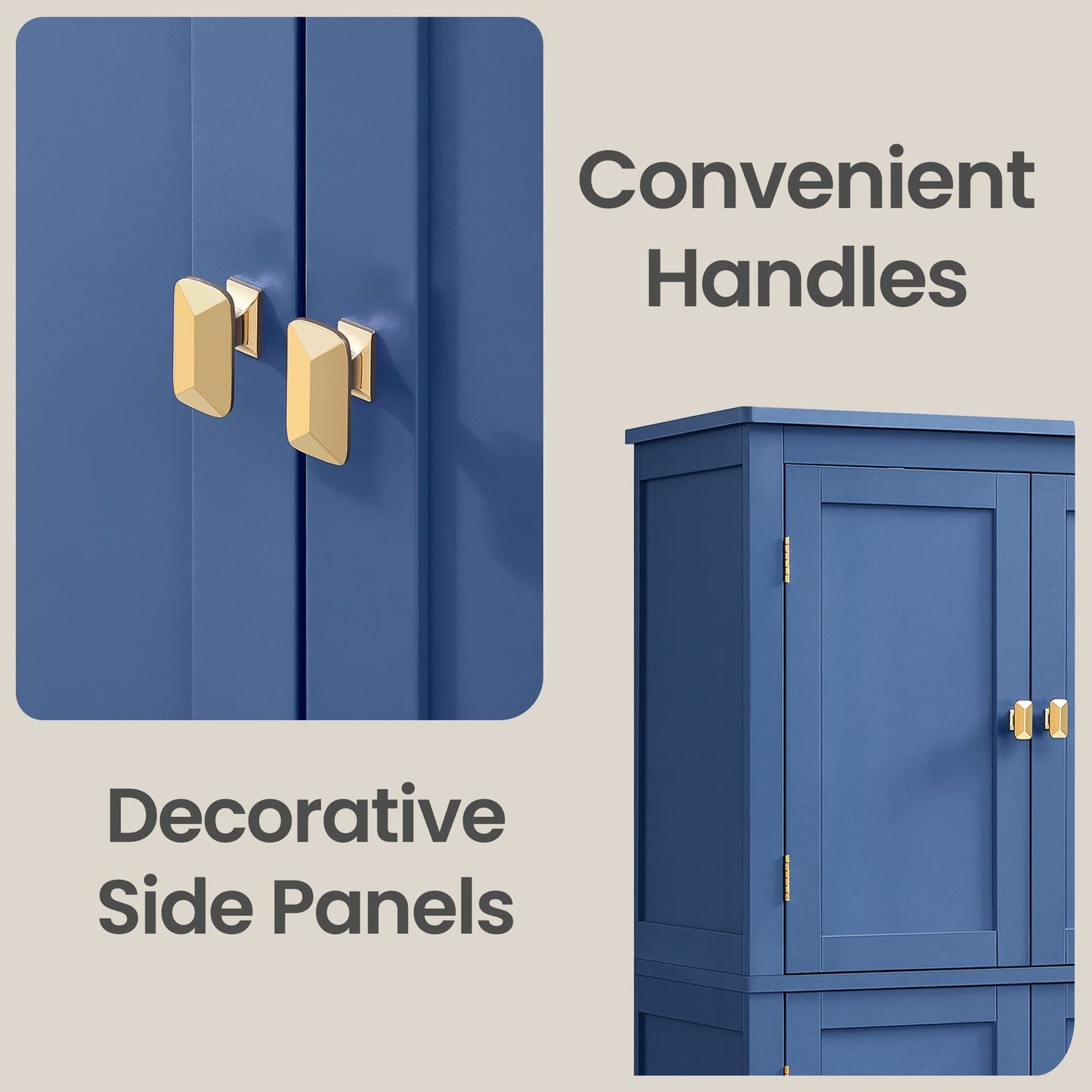 Freestanding storage cabinet with adjustable shelves for bathroom - image 8