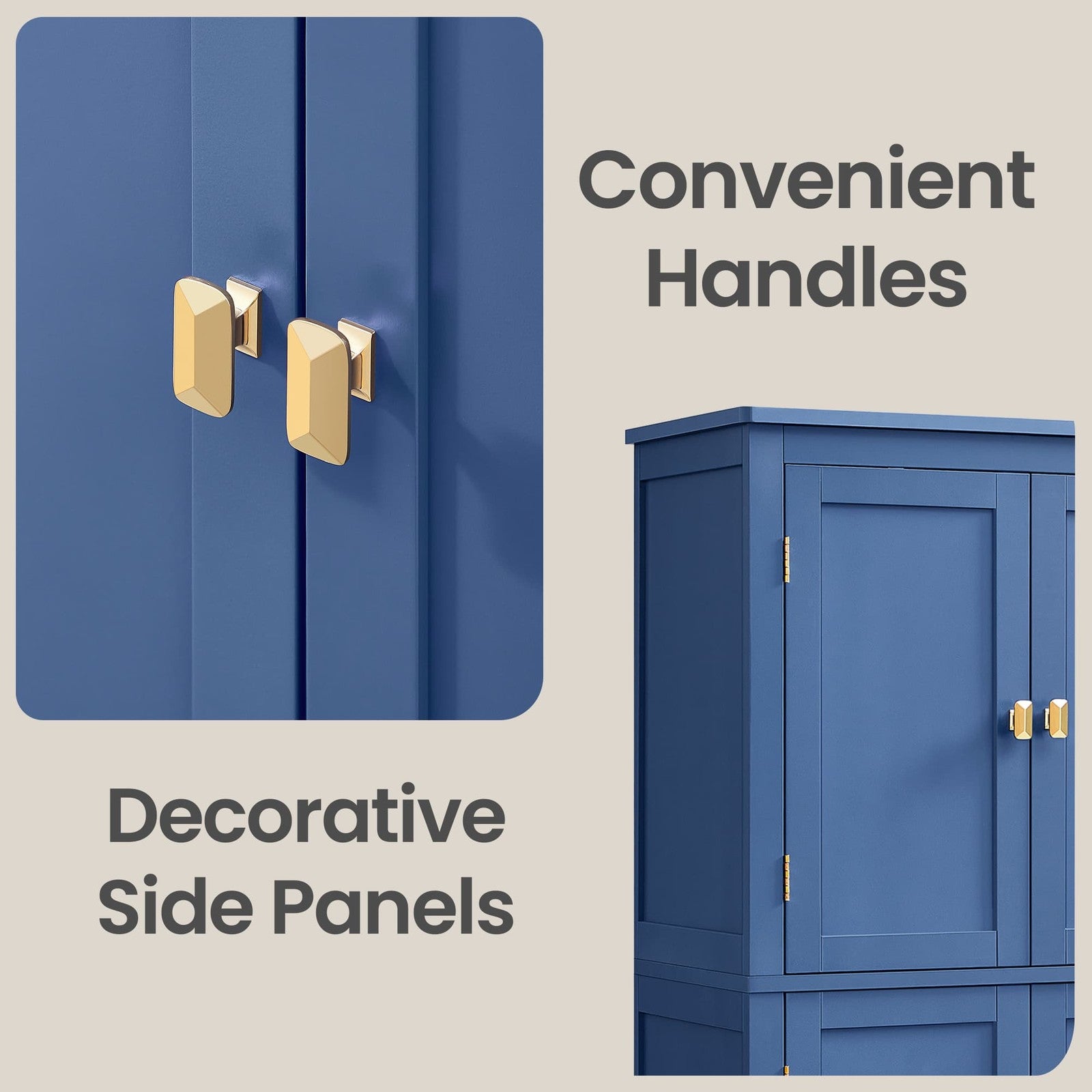 Freestanding storage cabinet with adjustable shelves for bathroom - image 8