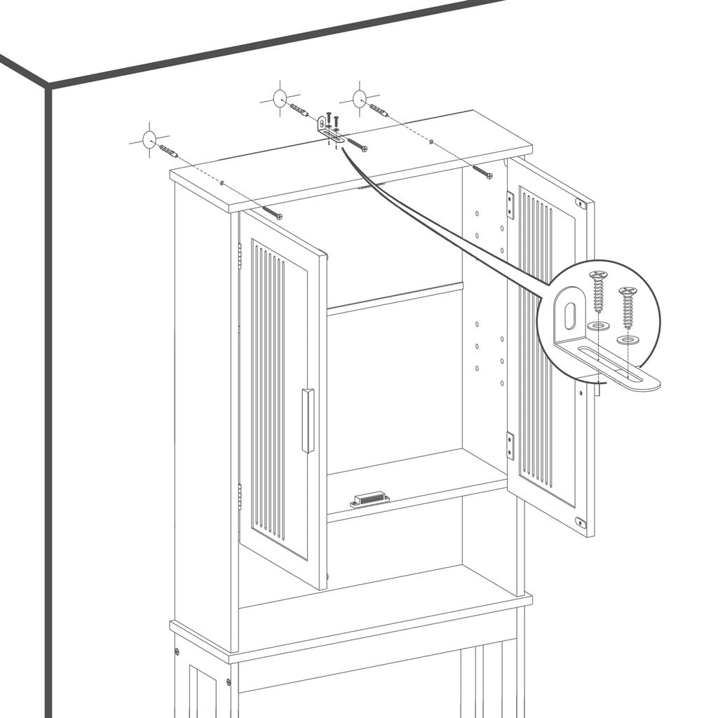 White Over-the-Toilet Storage Cabinet - image 4