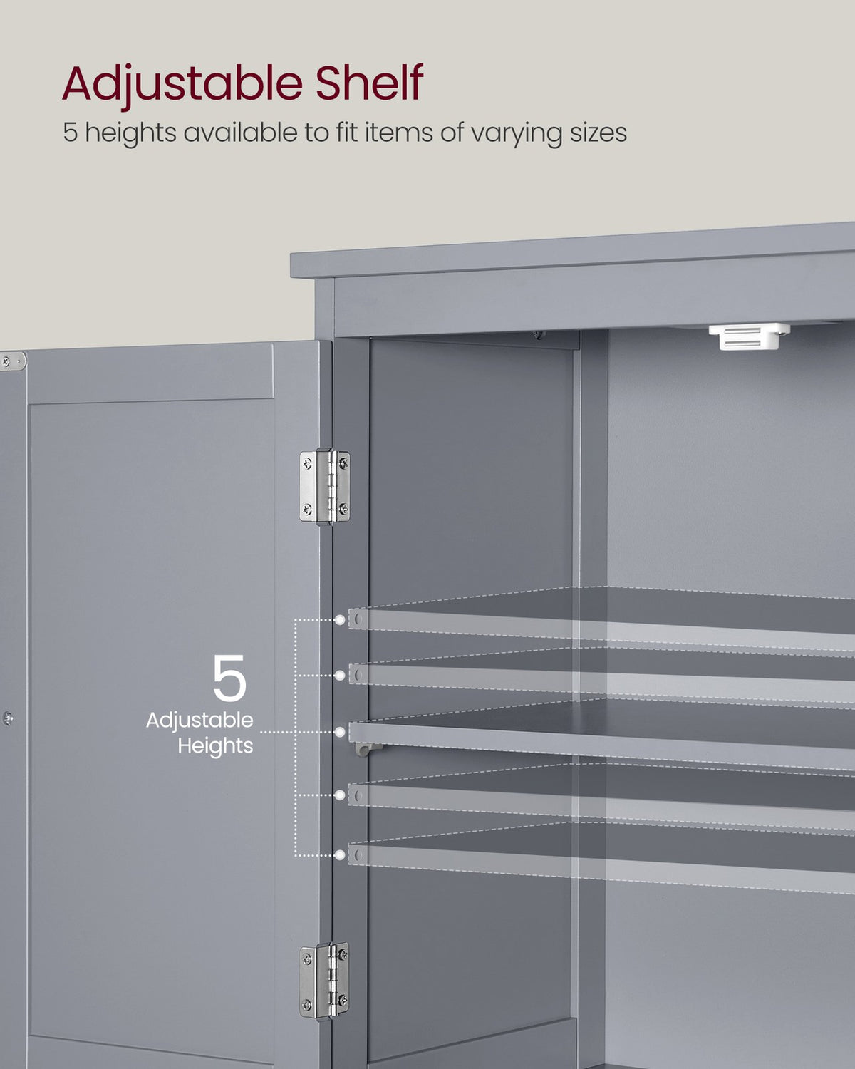 Bathroom Floor Storage Cabinet with 2 Drawers and 2 Doors