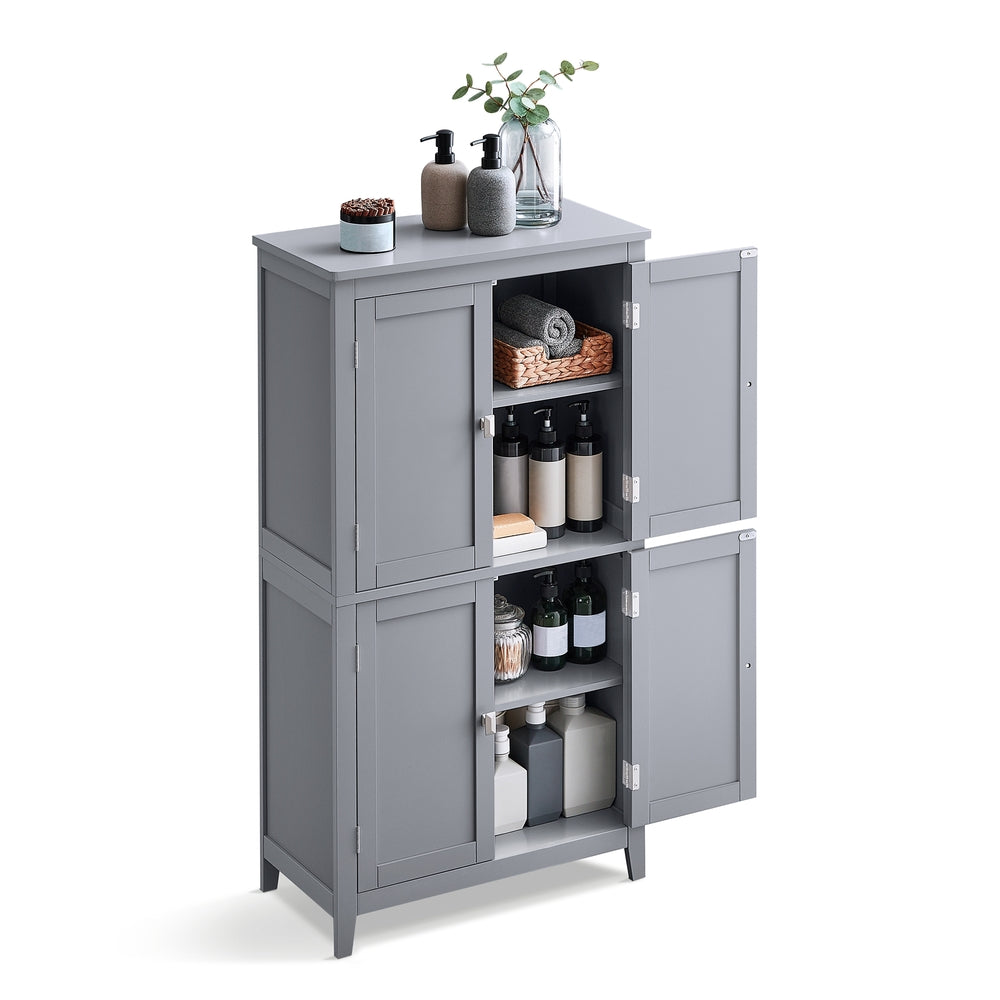 Bathroom Floor Storage Cabinet with 4 Doors