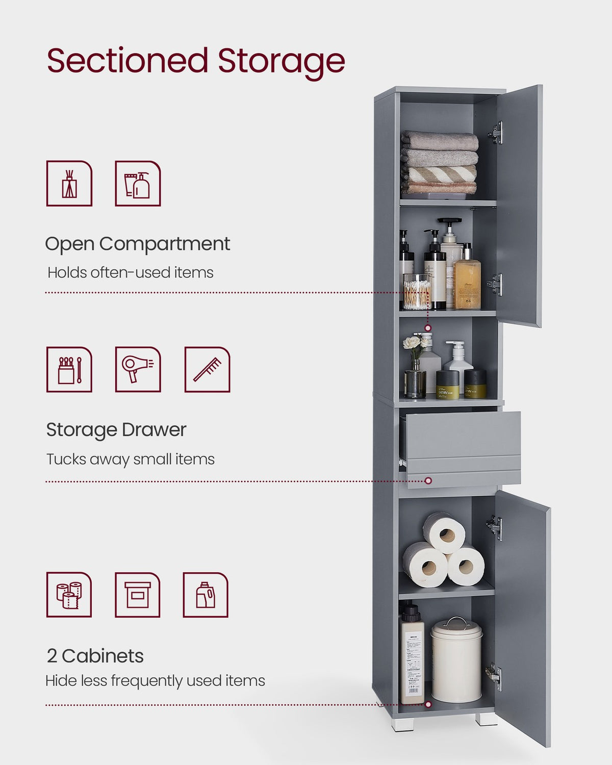 Slim Bathroom Storage Cabinet