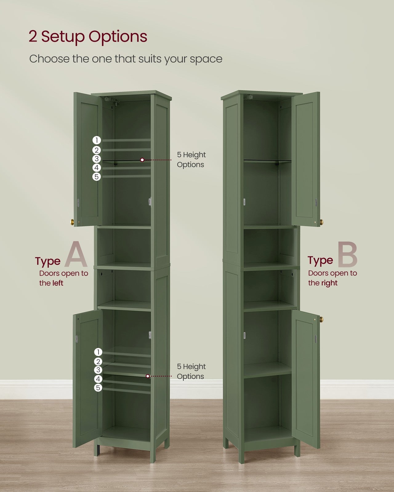 Tall Bathroom Cabinet with Lights - image 3