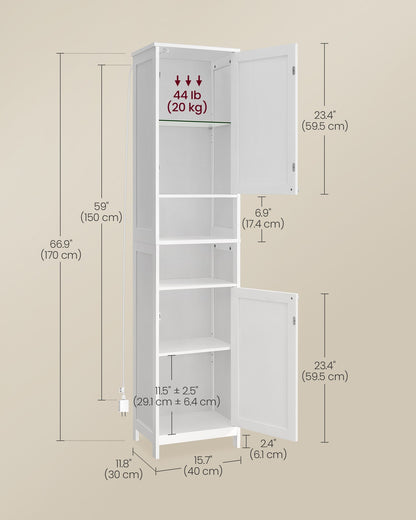 Tall Bathroom Cabinet with Lights