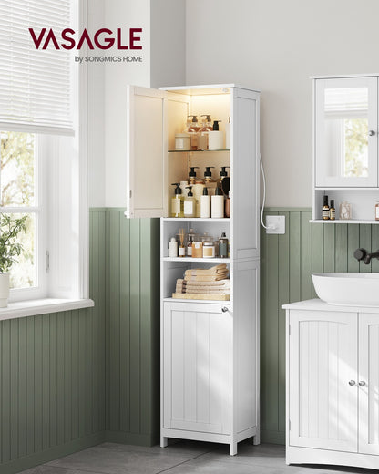 Tall Bathroom Cabinet with Lights