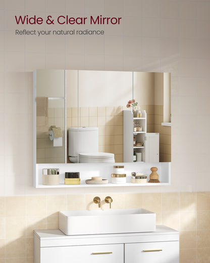35.4" Wide Bathroom Mirror with Storage