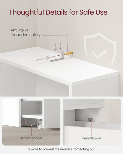 Freestanding Cabinet with Storage Drawers and Adjustable Shelf