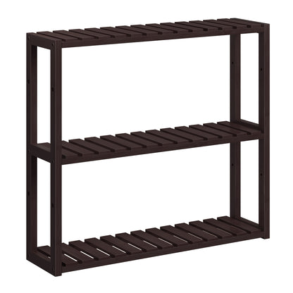 3-Tier Bamboo Bathroom Shelf - Coffee Brown