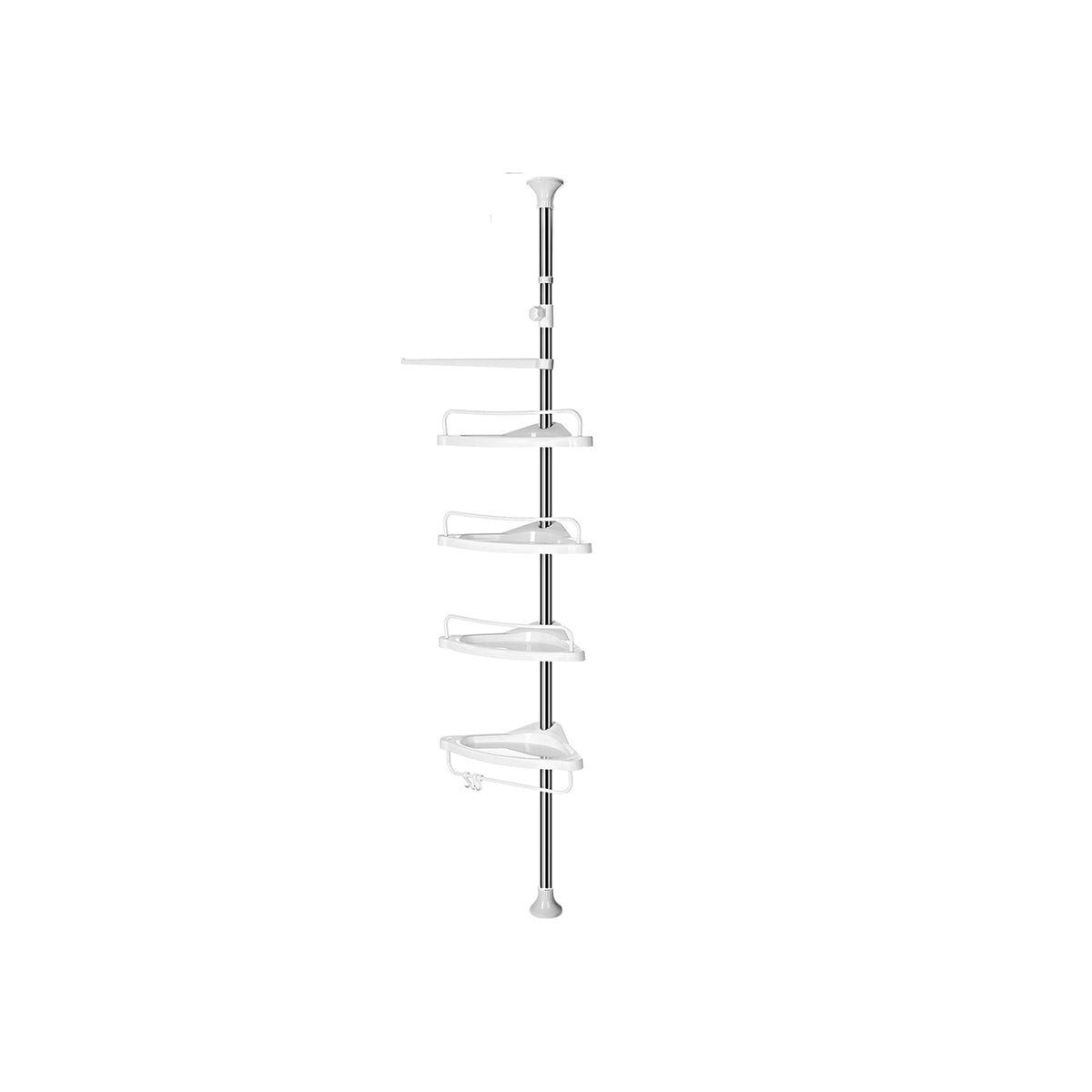Tension Corner Shower Caddy, Rust-Proof Stainless Steel Pole, Adjustable Floor to Ceiling Bathroom Shelf