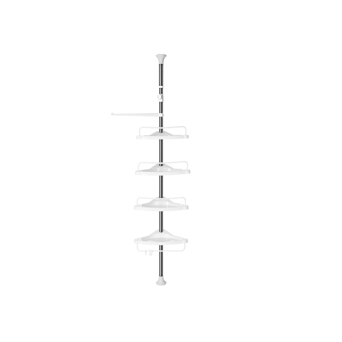 Tension Corner Shower Caddy, Rust-Proof Stainless Steel Pole, Adjustable Floor to Ceiling Bathroom Shelf