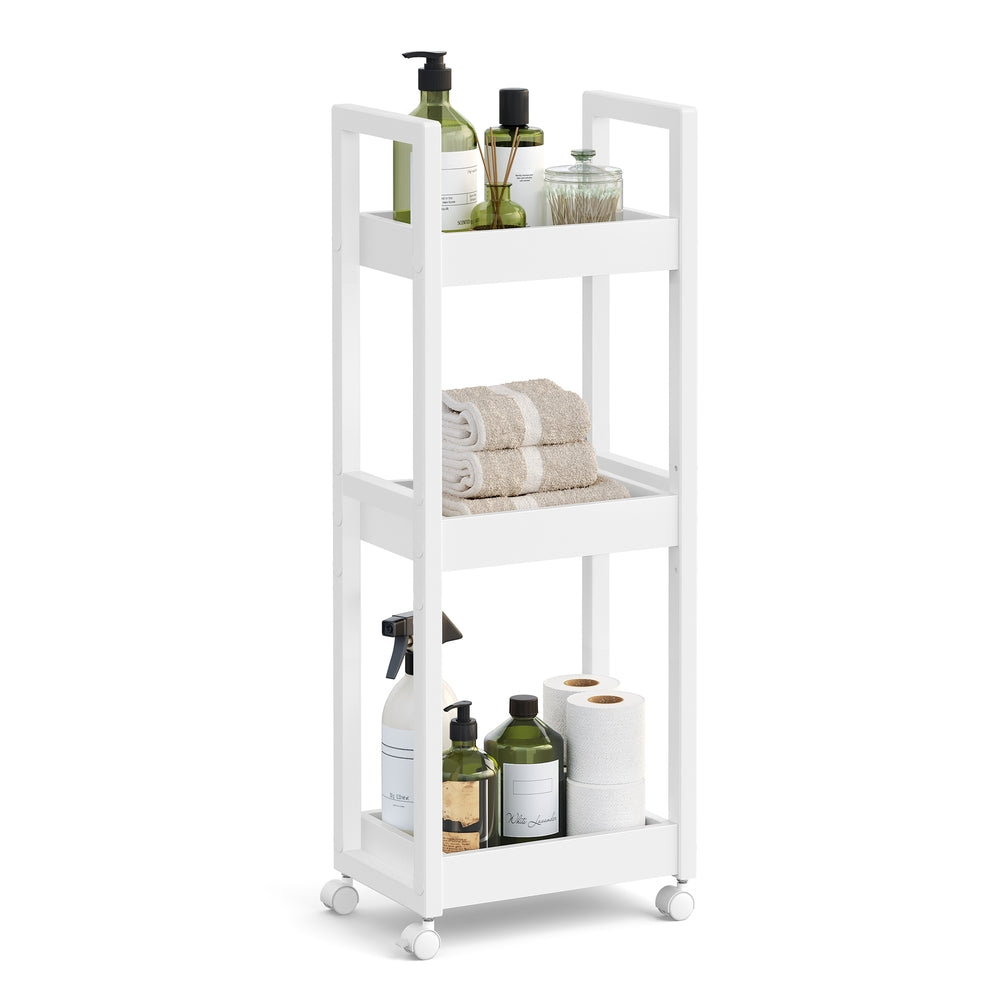 3-Tier Bamboo Rolling Cart on Wheels - image 9