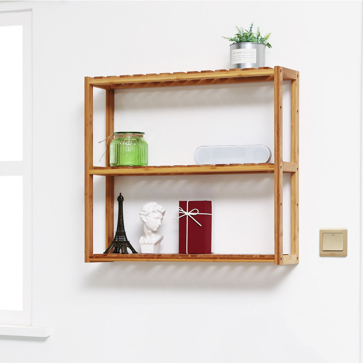 Adjustable Bamboo Rack Multifunctional Bathroom Kitchen Living Room Holder 3-Tier Utility Storage Shelf