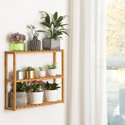 Adjustable Bamboo Rack Multifunctional Bathroom Kitchen Living Room Holder 3-Tier Utility Storage Shelf