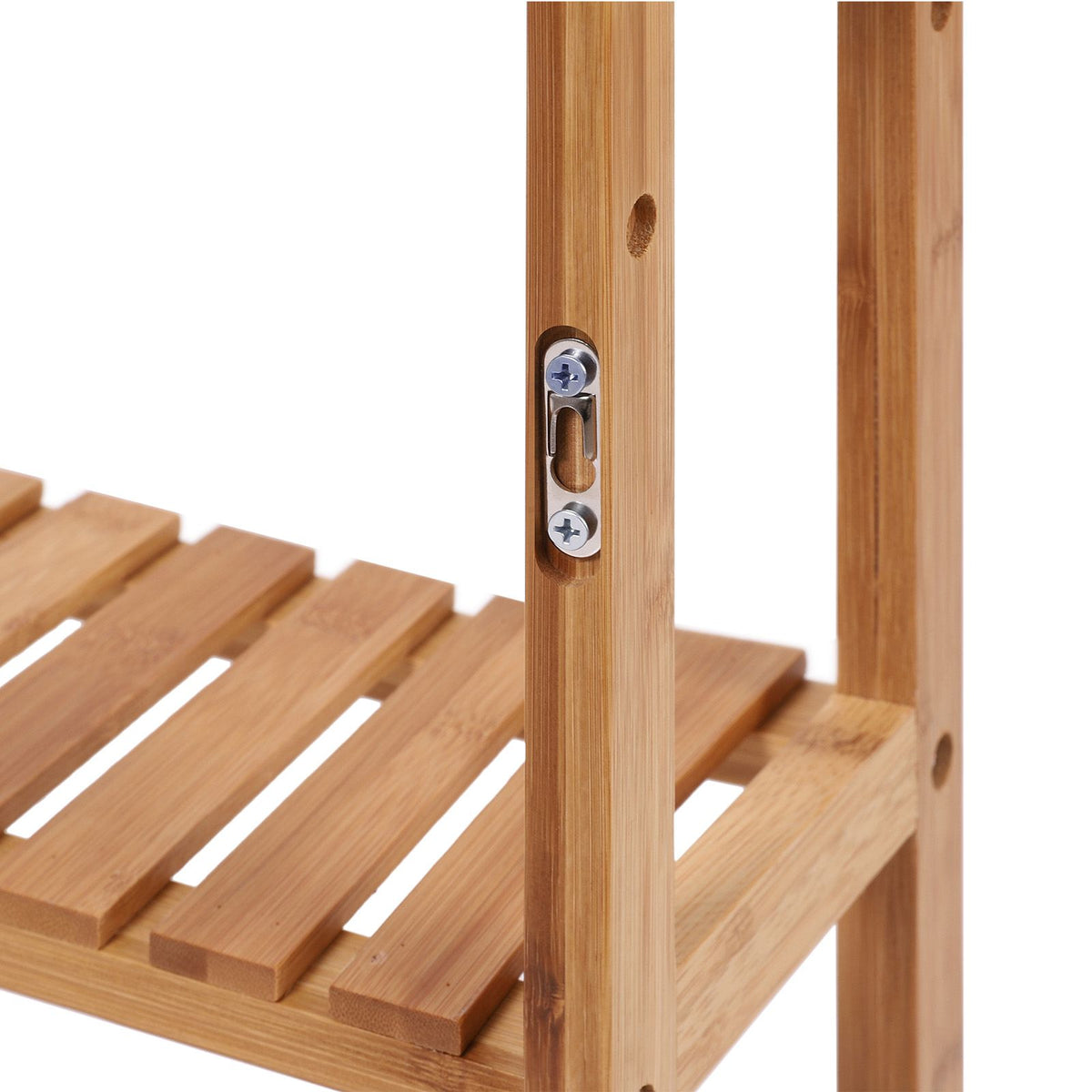 Adjustable Bamboo Rack Multifunctional Bathroom Kitchen Living Room Holder 3-Tier Utility Storage Shelf