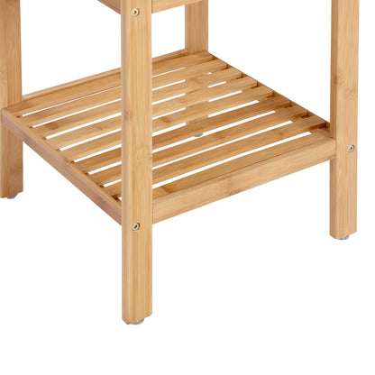 100% Bamboo Bathroom Shelf, 4-Tier Multifunctional Storage Rack, Shelving Unit 38.6" x 13" x 13"