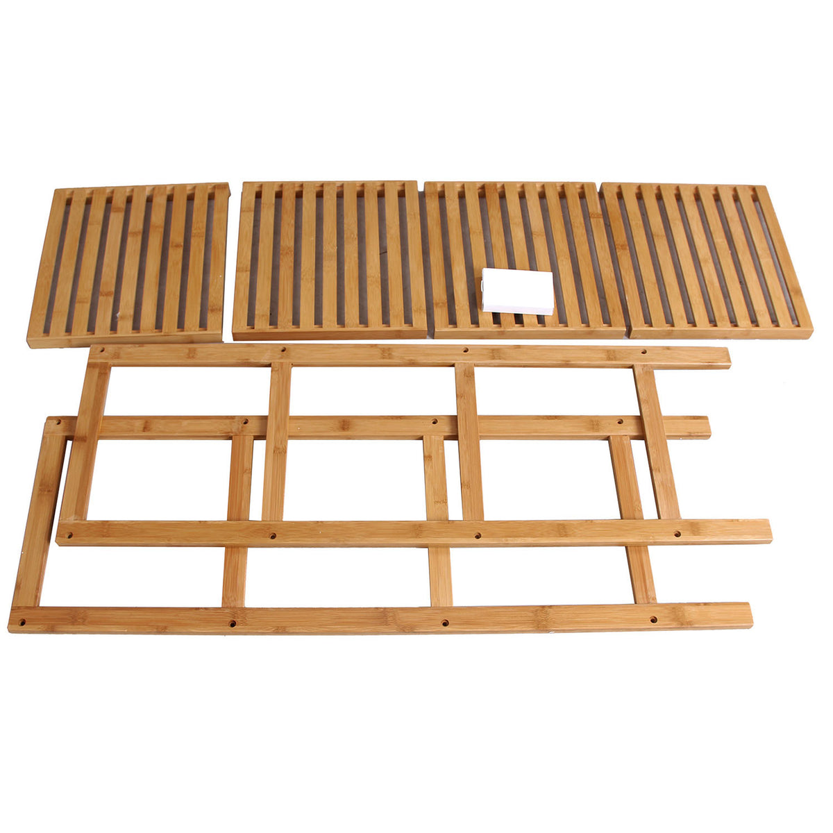 100% Bamboo Bathroom Shelf, 4-Tier Multifunctional Storage Rack, Shelving Unit 38.6" x 13" x 13"