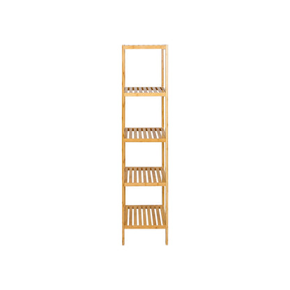 5-Tier Bamboo Bathroom Shelf, Standing Kitchen Rack, 13" x 13" x 57.5"
