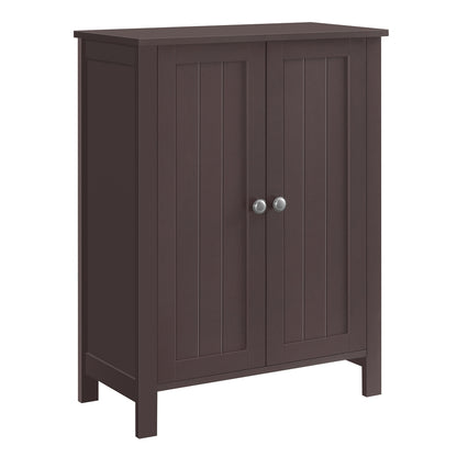 Bathroom Floor Storage Cabinet with Double Door Adjustable Shelf, 24”L x 12”W x 31.5”H White