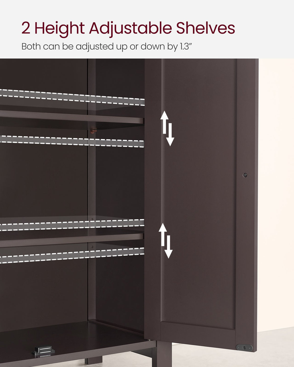 Bathroom Floor Storage Cabinet with Double Door Adjustable Shelf, 24”L x 12”W x 31.5”H White