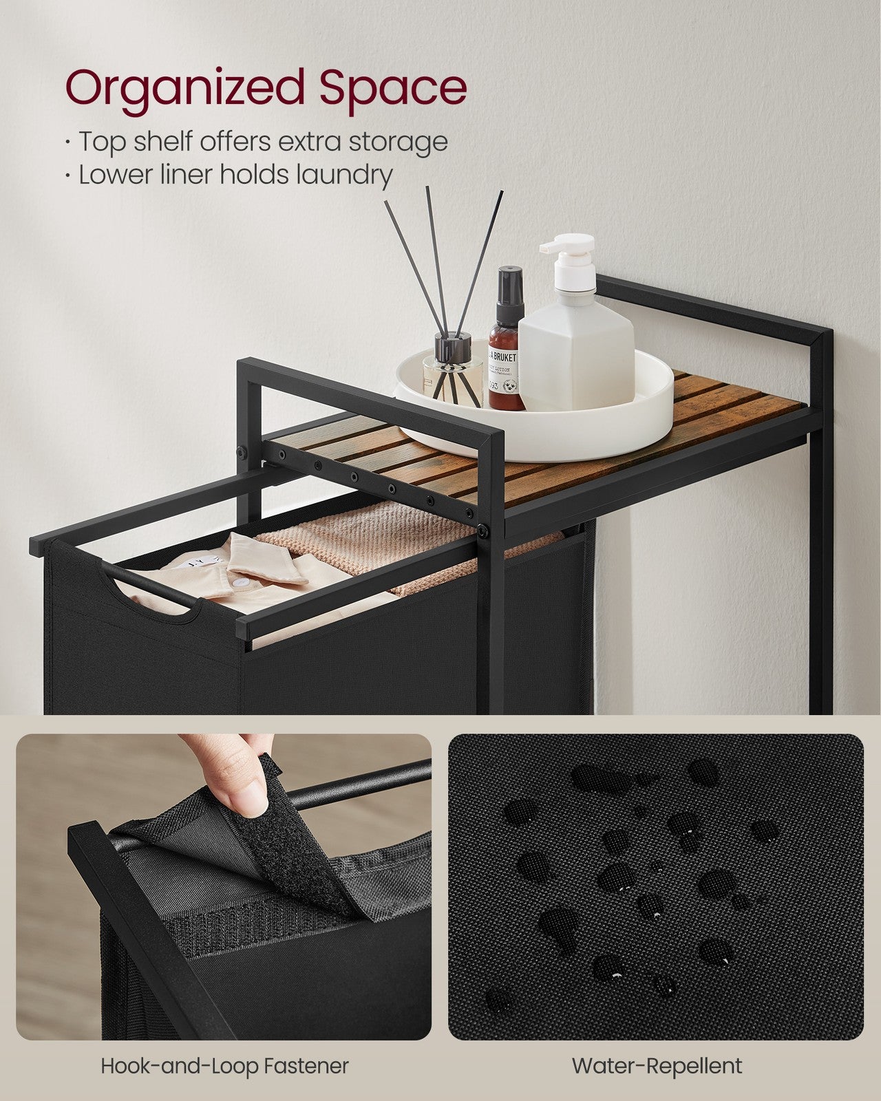 Laundry Sorter with A Pull-Out and Removable Bag, 12.7 Gallons (47 L) - image 3