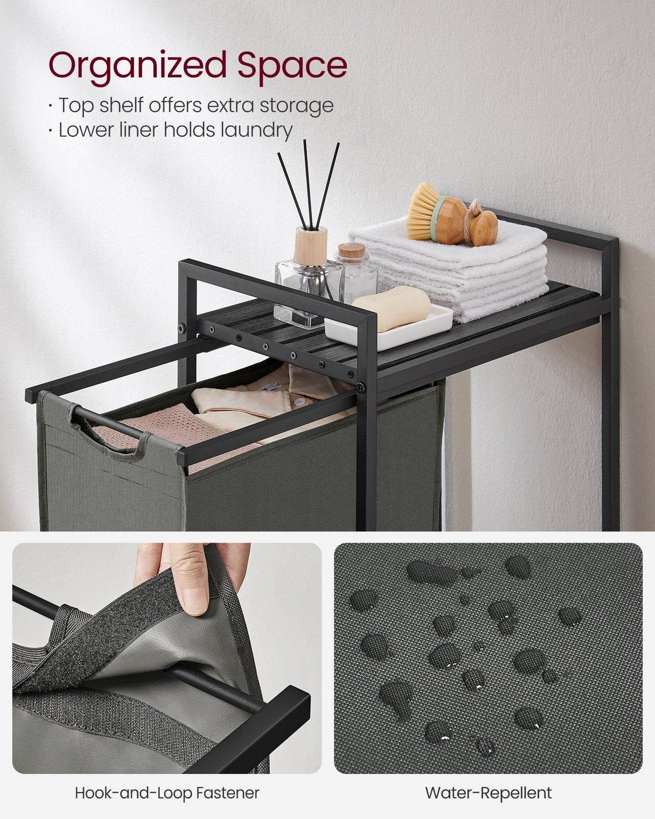 Laundry Sorter with A Pull-Out and Removable Bag, 12.7 Gallons (47 L) - image 9
