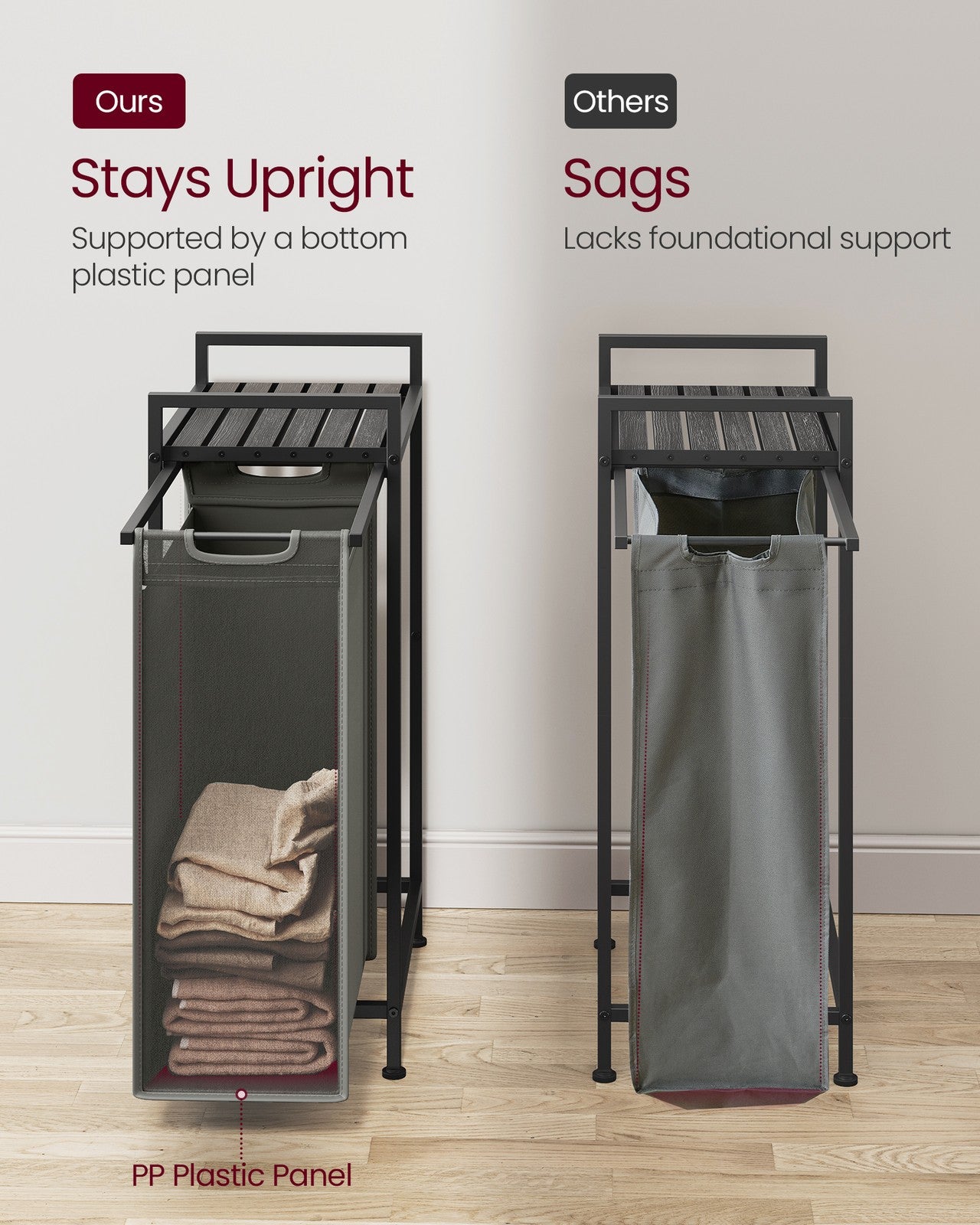 Laundry Sorter with A Pull-Out and Removable Bag, 12.7 Gallons (47 L) - image 10