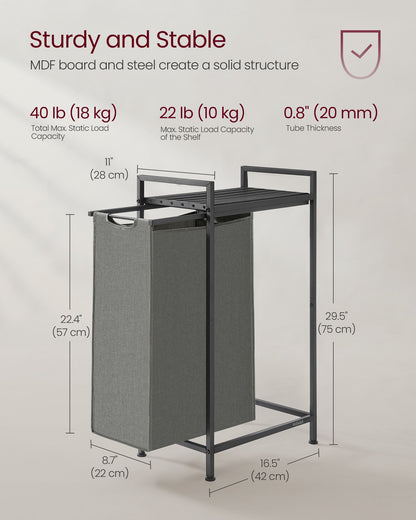 Laundry Sorter with A Pull-Out and Removable Bag, 12.7 Gallons (47 L) - image 11