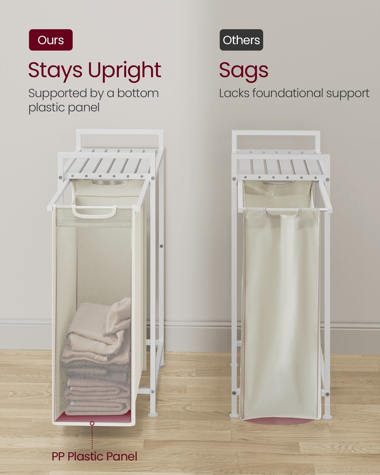 Laundry Sorter with A Pull-Out and Removable Bag, 12.7 Gallons (47 L) - image 16
