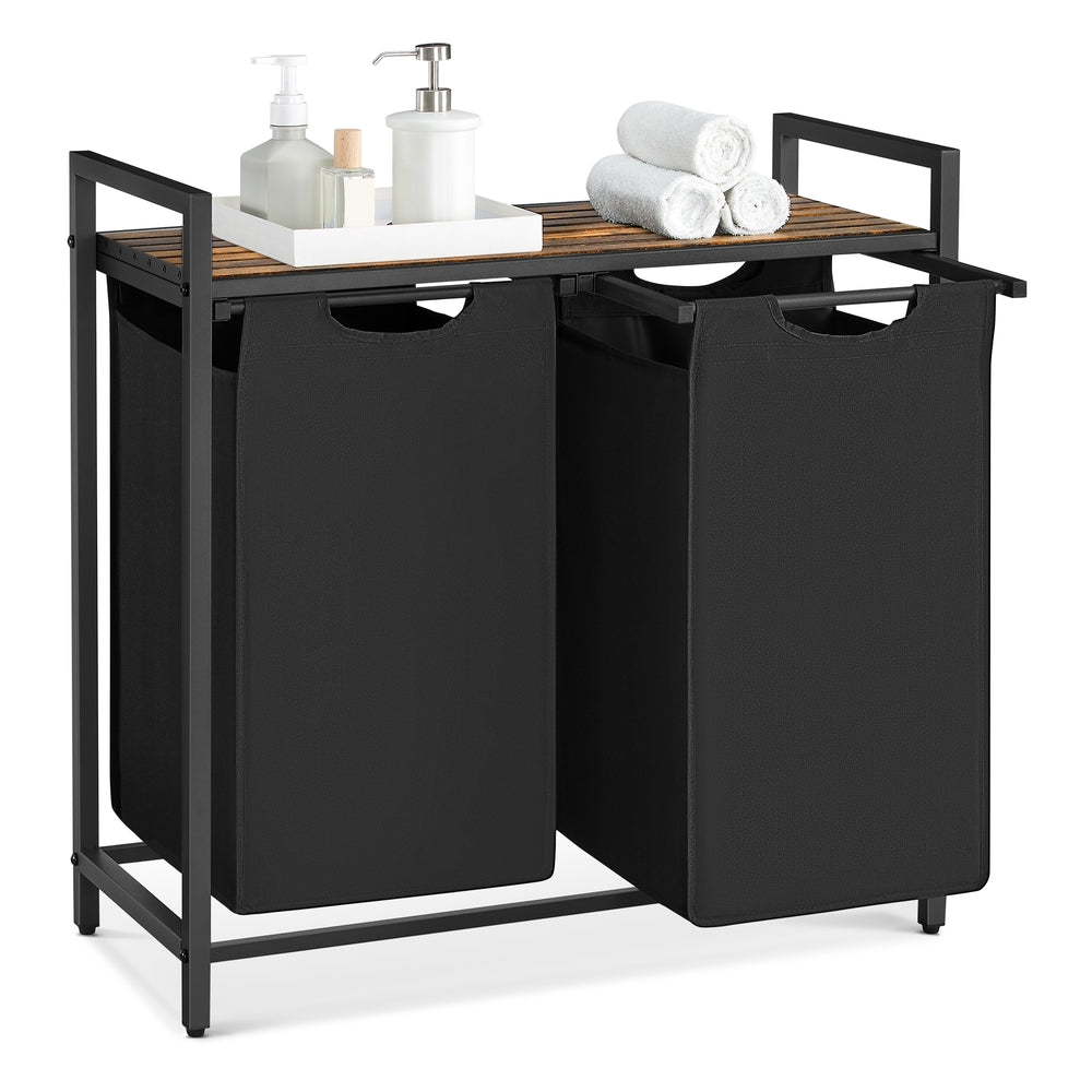 Laundry Hamper with 2 Pull-Out and Removable Bags, 2 x 12.1 Gallons (46L) - image 25