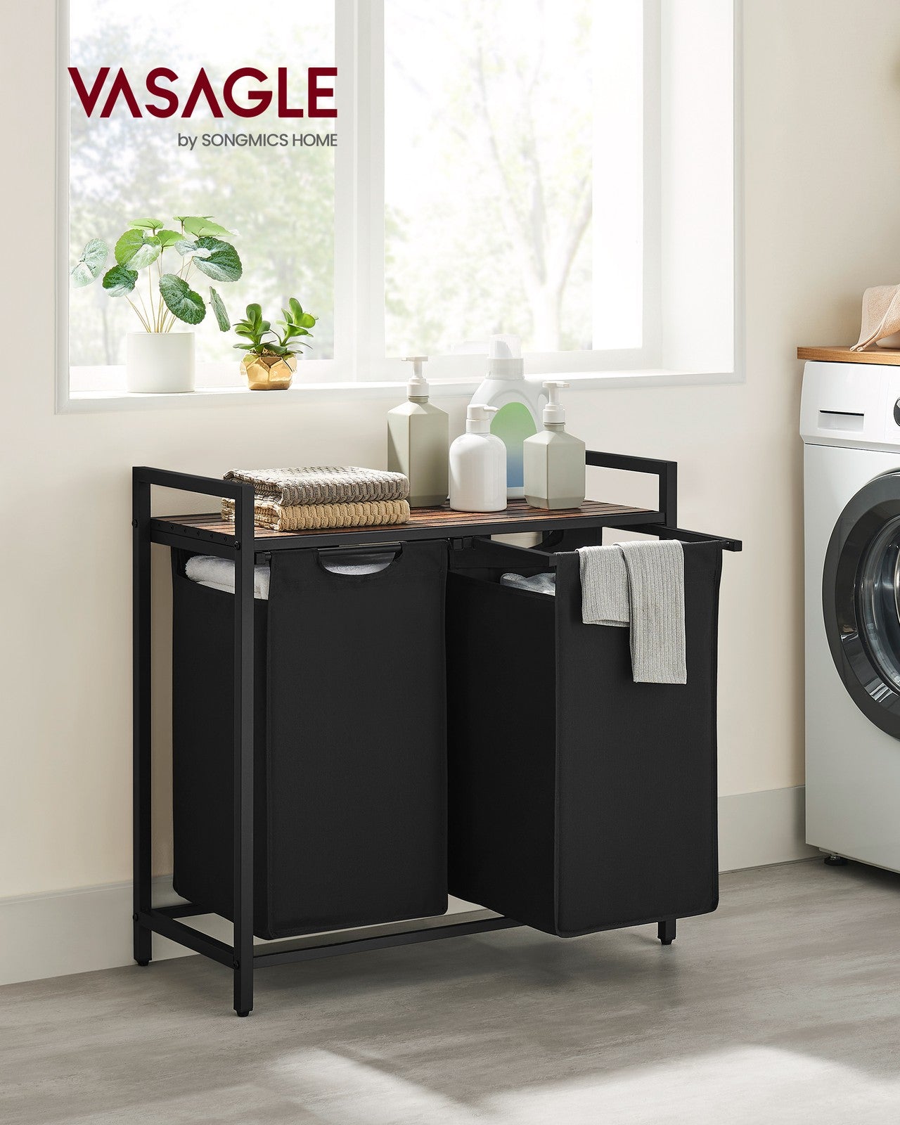 Laundry Hamper with 2 Pull-Out and Removable Bags, 2 x 12.1 Gallons (46L) - image 26