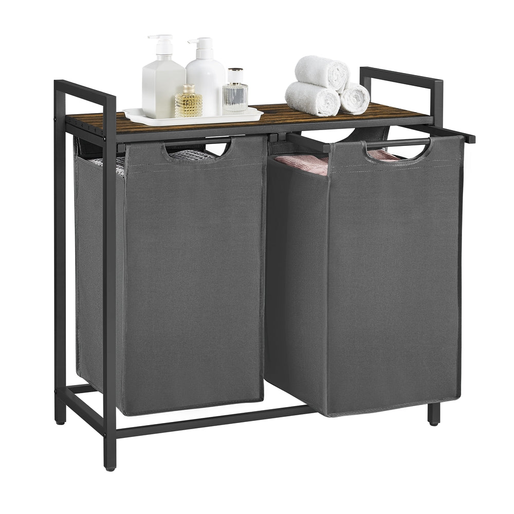 Laundry Hamper with 2 Pull-Out and Removable Bags, 2 x 12.1 Gallons (46L) - image 1