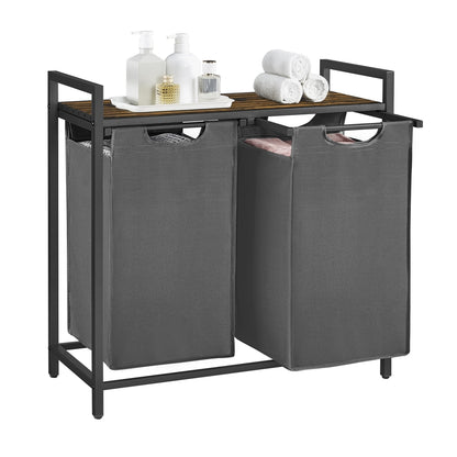Laundry Hamper with 2 Pull-Out and Removable Bags, 2 x 12.1 Gallons (46L) - image 1