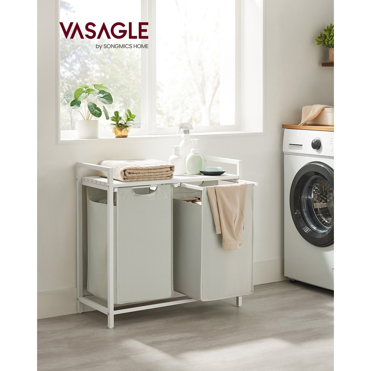 Laundry Hamper with 2 Pull-Out and Removable Bags, 2 x 12.1 Gallons (46L) - image 18