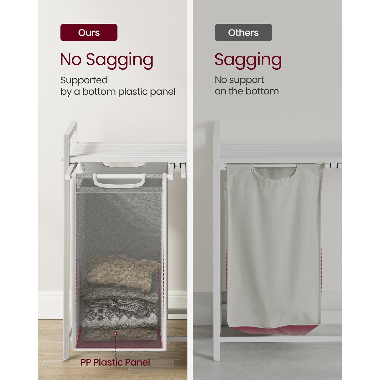 Laundry Hamper with 2 Pull-Out and Removable Bags, 2 x 12.1 Gallons (46L) - image 22