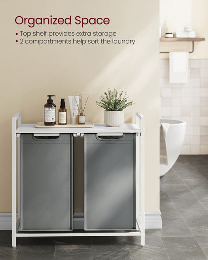 Laundry Hamper with 2 Pull-Out and Removable Bags, 2 x 12.1 Gallons (46L) - image 12