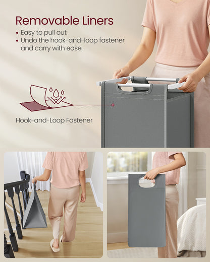 Laundry Hamper with 2 Pull-Out and Removable Bags, 2 x 12.1 Gallons (46L) - image 16