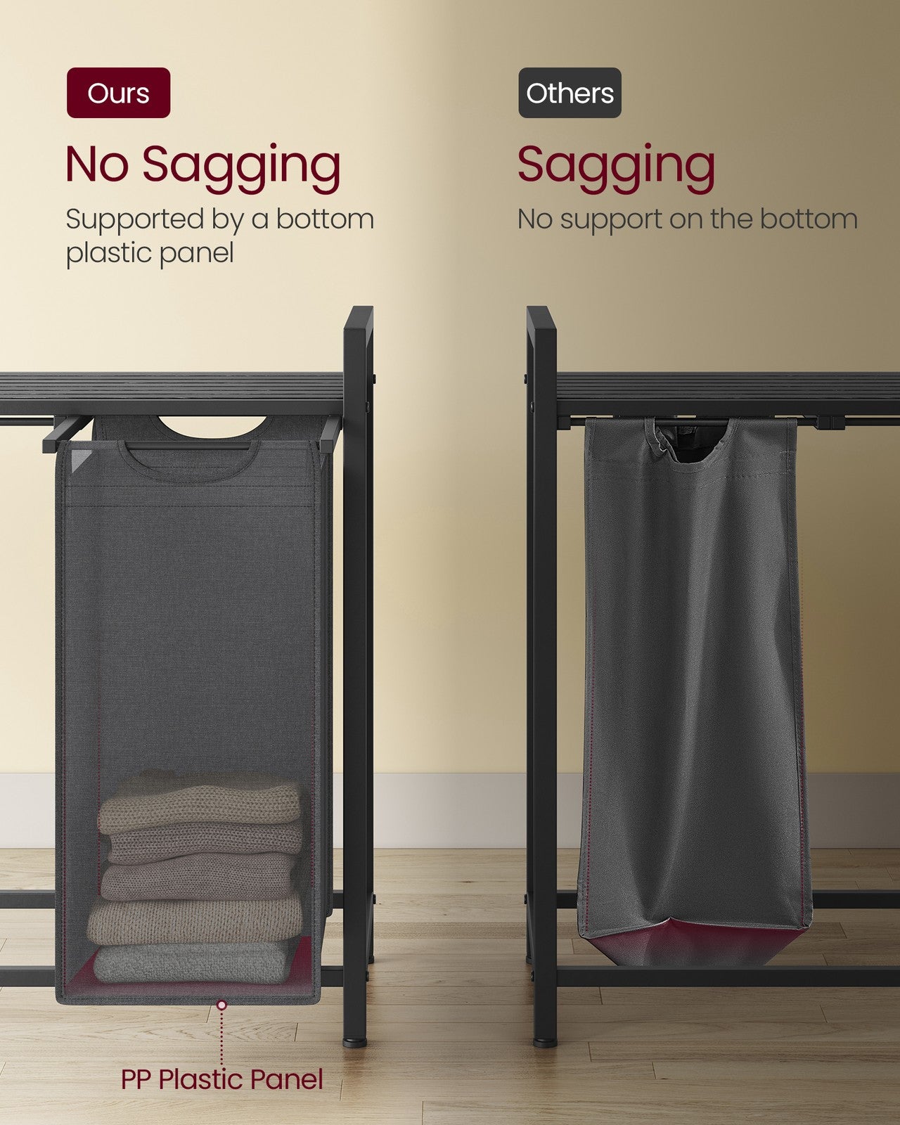 Laundry Hamper with 4 Pull-Out and Removable Bags, 4 x 10.6 Gallons (40L) - image 18